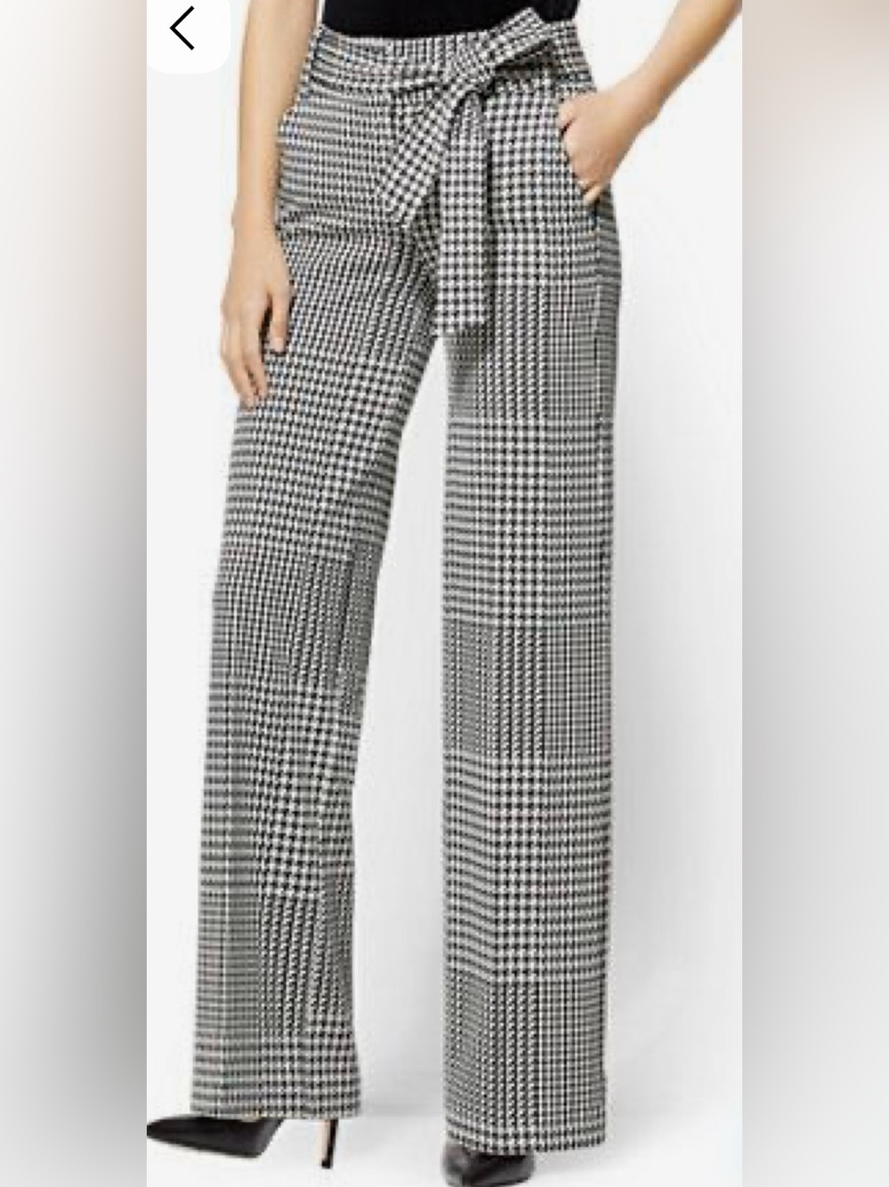 Wide-Leg Houndstooth Dress Pants | New York & Company | Size 18 Average |